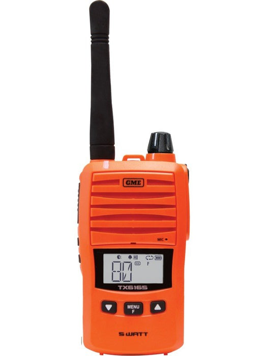 GME 5/1 Watt IP67 UHF CB Handheld Radio Blaze Orange TX6165XO Radio Components GME - Micks Gone Bush