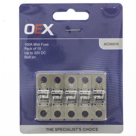 OEX Midi Fuse 100A Bolt On Pack Of 10 - ACX6510 FUSE OEX - Micks Gone Bush