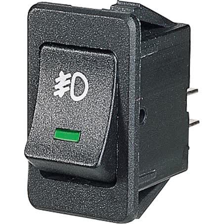 Narva Rocker Switch Off/on Dpst Green LED 20A 12V Part No. 63027BL SWITCH NARVA - Micks Gone Bush