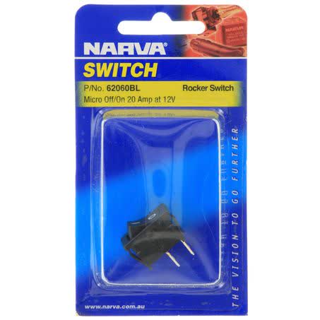Narva Micro Rocker Switch Off/on Spst 20A 12V Part No. 62060BL SWITCH NARVA - Micks Gone Bush