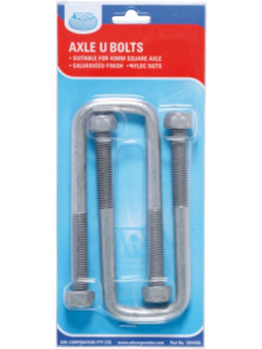 ARK U-Bolt 45mm For 45mm Square Axle 140mm Long with Nyloc Nuts Blister UB45GB Bolts and Screws ARK - Micks Gone Bush