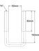 ARK U-Bolt 50mm For 50mm Square Axle 160mm Long W/ Nyloc Nuts Black UB5015 ARK - Micks Gone Bush