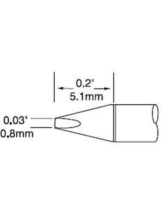 Metcal Cartridge, Ultrafine Chisel, 0.8x5mm UFTC-7CH08 METCAL - Micks Gone Bush