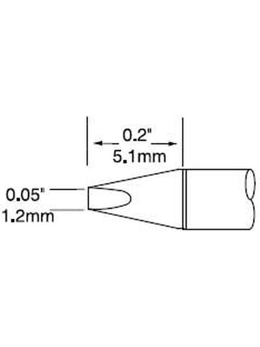 Metcal Cartridge, Ultrafine Chisel, 1.2x5mm UFTC-7CH12 METCAL - Micks Gone Bush