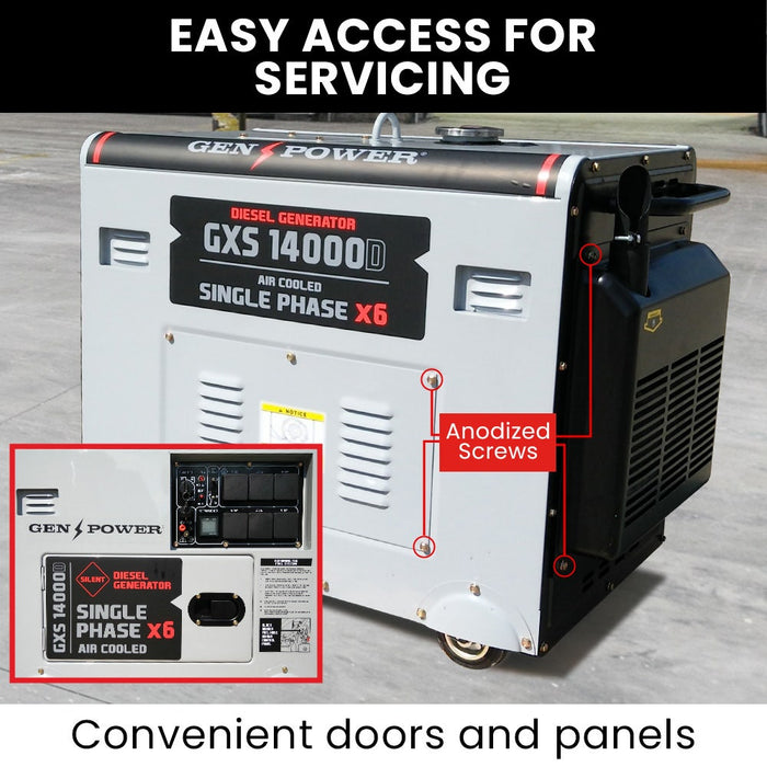 GENPOWER 8.4kW Peak 6kW Rated Commercial Diesel Generator Electric Key Start Tools > Power Tools > Generators Micks Gone Bush - Micks Gone Bush