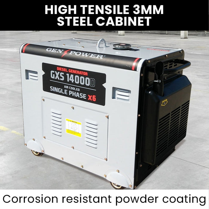 GENPOWER 8.4kW Peak 6kW Rated Commercial Diesel Generator Electric Key Start Tools > Power Tools > Generators Micks Gone Bush - Micks Gone Bush