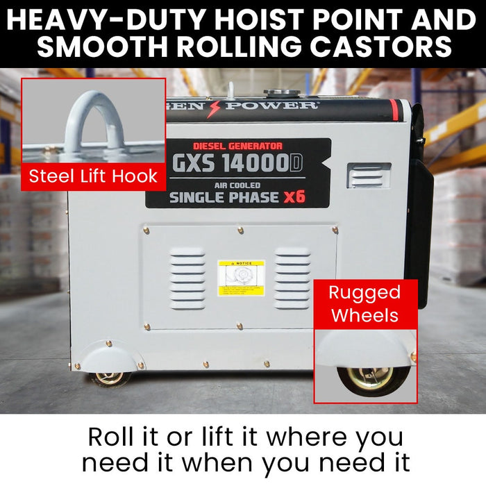 GENPOWER 8.4kW Peak 6kW Rated Commercial Diesel Generator Electric Key Start Tools > Power Tools > Generators Micks Gone Bush - Micks Gone Bush
