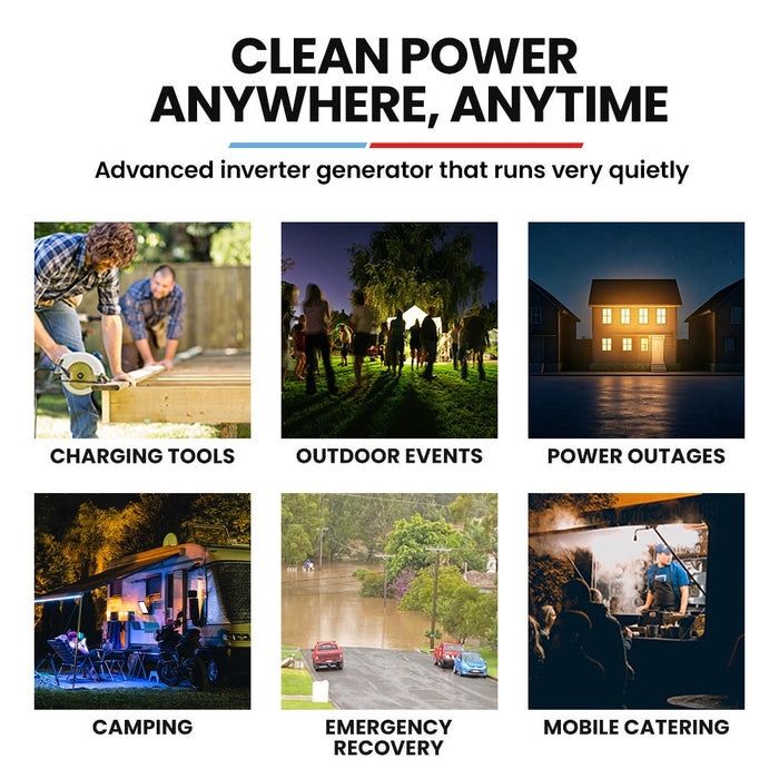 GENPOWER 1.2kW Peak 1.0kW Inverter Generator Outdoor Recreation > Camping > Batteries & Generators Micks Gone Bush - Micks Gone Bush