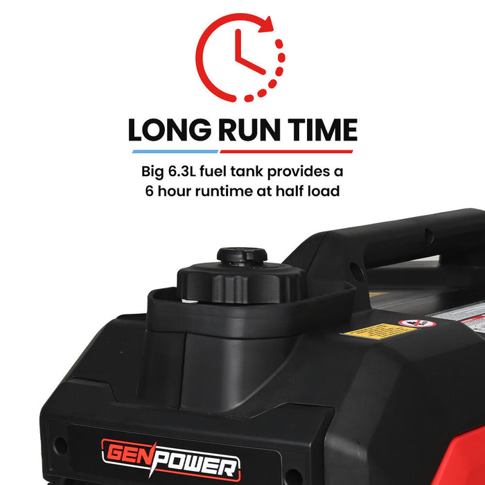GENPOWER 3.5kW Peak 3kW Enclosed Inverter Generator Outdoor Recreation > Camping > Batteries & Generators Micks Gone Bush - Micks Gone Bush