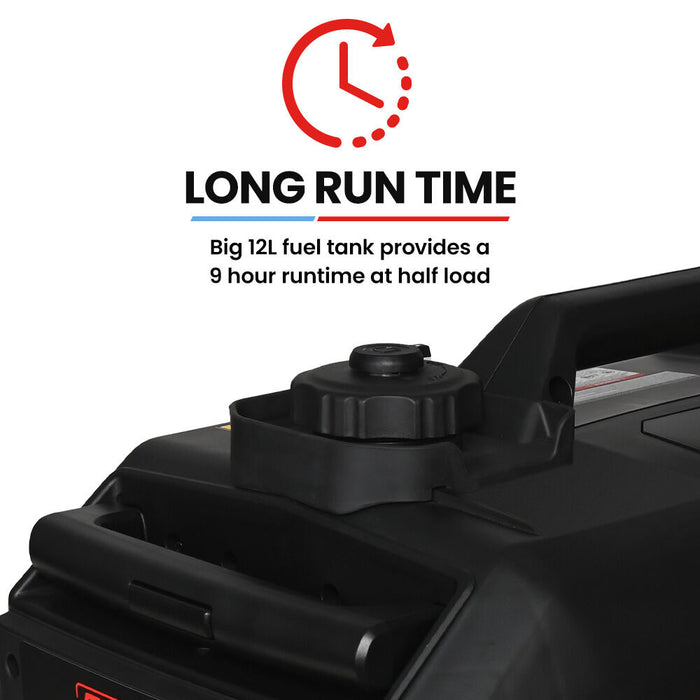 GENPOWER 4.7kW Peak 3.8kW Inverter Generator Push Button & Remote Start Outdoor Recreation > Camping > Batteries & Generators Micks Gone Bush - Micks Gone Bush