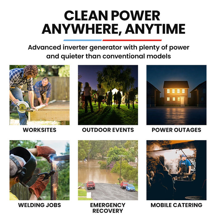 GENPOWER 8.5kW Peak 8.2kW Inverter Generator Push Button & Remote Start Outdoor Recreation > Camping > Batteries & Generators Micks Gone Bush - Micks Gone Bush