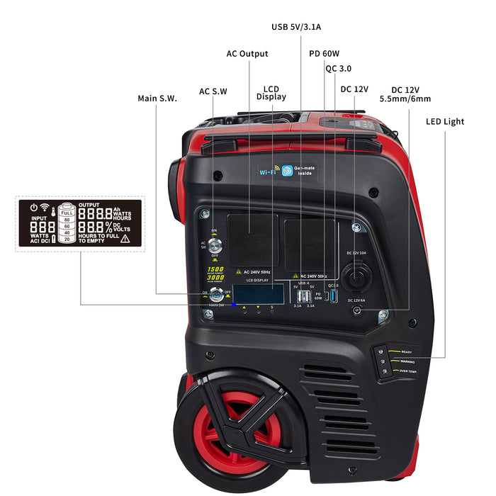 Sunovo 1500W Portable Power Station Solar Inverter Generator Outdoor Recreation > Camping > Batteries & Generators Micks Gone Bush - Micks Gone Bush