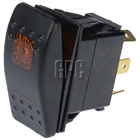 Thunder Rocker Switch On/off Spst Amber Illuminated 12/24V 20A TDR11076 SWITCH THUNDER - Micks Gone Bush