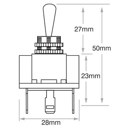 Narva Metal Toggle Switch On/off/on Spdt 20A 12V Part No. 60061BL SWITCH NARVA - Micks Gone Bush