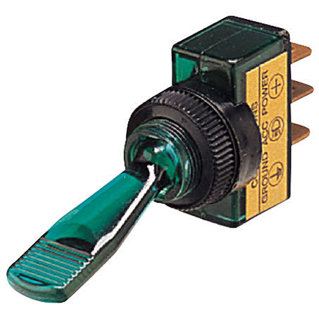 Hella Rocker Switch On/off Spst 12V Green Illuminated 10A Part No. 4434 SWITCH HELLA - Micks Gone Bush