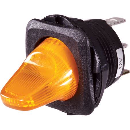 Narva Duckbill Toggle Switch Off/on Spst Amber LED 12V 20A Part No. 60270BL SWITCH NARVA - Micks Gone Bush