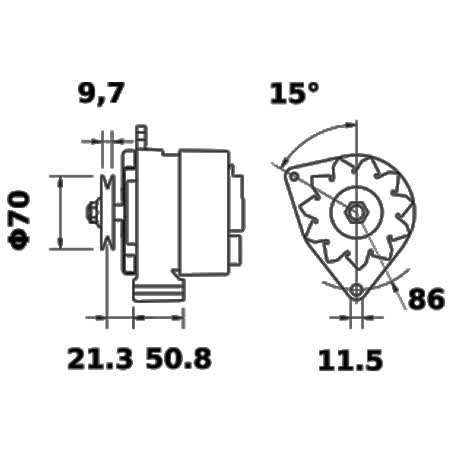 Mahle Alternator 12V 100A MG309 ALTERNATOR MAHLE - Micks Gone Bush