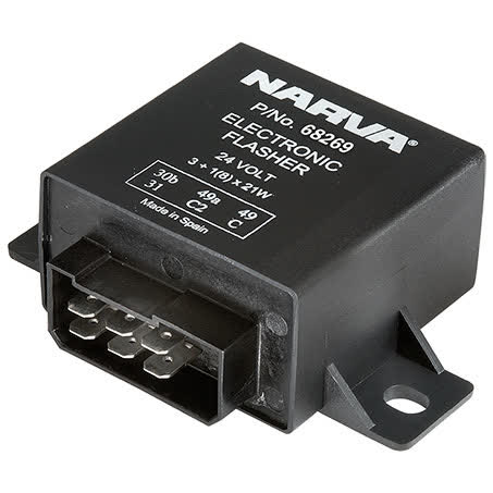 Narva Heavy Duty Electronic Flasher 24V 6 Pin 68269BL FLASHER UNIT NARVA - Micks Gone Bush