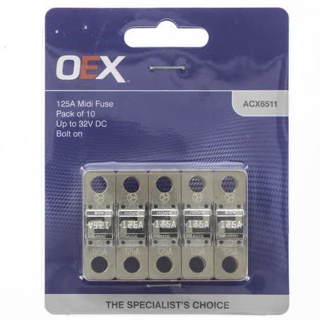OEX Midi Fuse 125A Bolt On Pack Of 10 ACX6511 FUSE OEX - Micks Gone Bush
