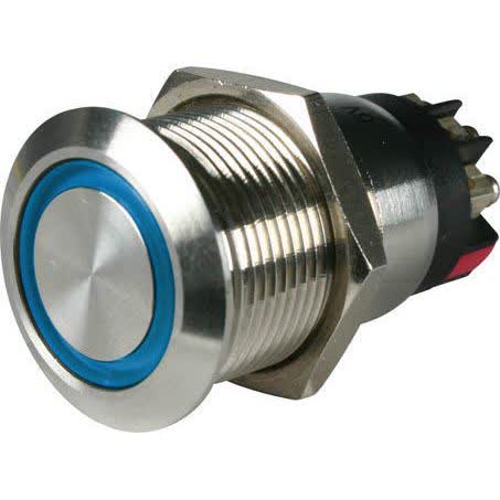 OEX Push Button Switch On/off Spst 12V Blue Illuminated 5A ACX3692BL SWITCH OEX - Micks Gone Bush