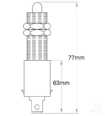 OEX Stop Lamp Switch On - Mom Off - Spst 12/24V 2 Blade ACX3467BL SWITCH OEX - Micks Gone Bush
