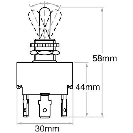 OEX Toggle Switch Mom On - Off - Mom On - Spdt 12/24V 20A Part No. ACX1964BL SWITCH OEX - Micks Gone Bush