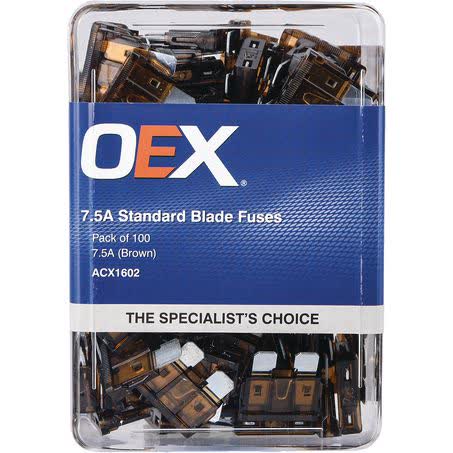 OEX Standard Blade Fuse 7.5A Brown - Pack Of 100 ACX1602 FUSE OEX - Micks Gone Bush