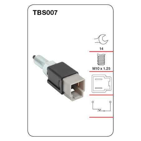 Tridon Stop Light Switch TBS007, M10 X 1.25, Normally Closed SWITCH TRIDON - Micks Gone Bush