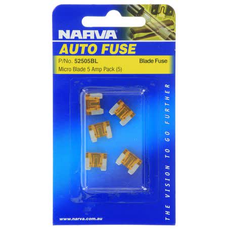 Narva Micro Blade Fuse 5A 5 Pack Part No. 52505BL FUSE NARVA - Micks Gone Bush