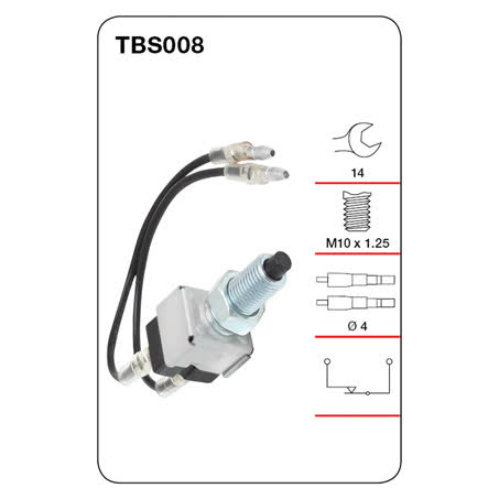 Tridon Stop Light Switch TBS008 M10 X 1.25 Normally Closed SWITCH TRIDON - Micks Gone Bush