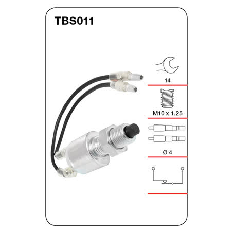 Tridon Stop Light Switch TBS011 M10 X 1.25 Normally Closed SWITCH TRIDON - Micks Gone Bush