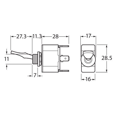 Hella Toggle Switch On/off/on Spdt 15A 12V Part No. 4202 SWITCH HELLA - Micks Gone Bush