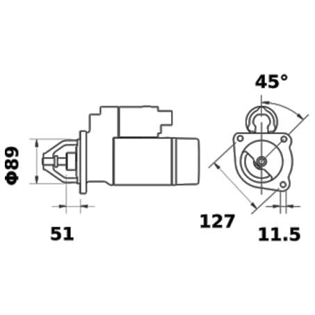 Mahle Starter Motor 12V 9 Tooth CW MS271 STARTER MOTOR MAHLE - Micks Gone Bush