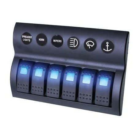 Drivetech 4X4 Rocker 6 Switch Panel On-off Spst 12 Or 24V DT-11031 SWITCH DRIVETECH 4X4 - Micks Gone Bush