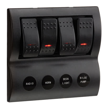 Narva 4 Way Rocker Switch Panel Off/on Spst Red LED 20A 12V Part No. 63190 SWITCH MOUNT/ PANEL NARVA - Micks Gone Bush