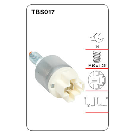 Tridon Stop Light Switch TBS017 M10 X 1.25 Dual Circuit 14MM Spanner SWITCH TRIDON - Micks Gone Bush