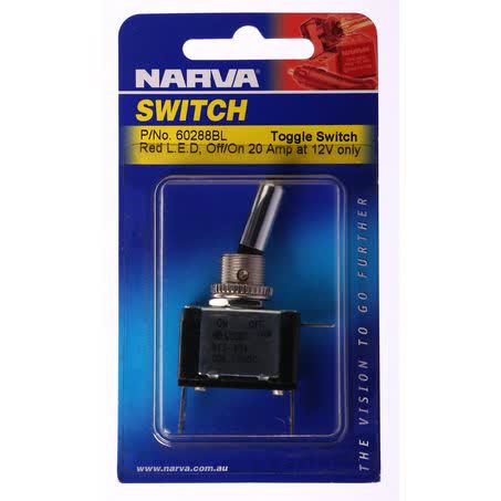 Narva Toggle Switch Off/on Spst Red LED 20A 12V 60288BL SWITCH NARVA - Micks Gone Bush