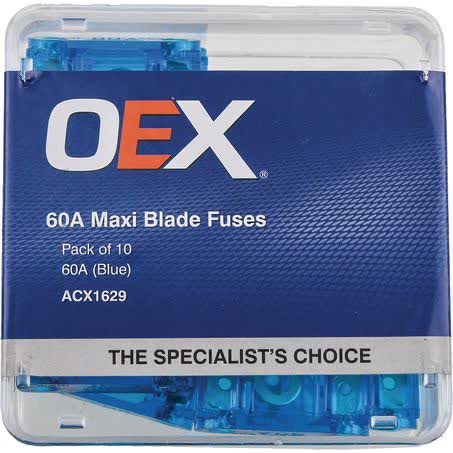 OEX Maxi Blade Fuse 60A Blue Pack Of 10 ACX1629 FUSE OEX - Micks Gone Bush