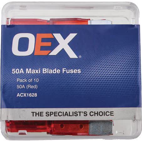 OEX Maxi Blade Fuse 50A Red Pack Of 10 Part No. ACX1628 FUSE OEX - Micks Gone Bush