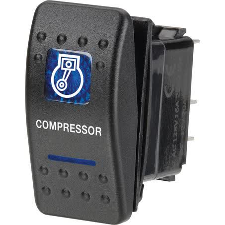 Narva Sealed Rocker Switch Off/on Spdt 12V Blue Illuminated Compressor Symbol 20A Part No. 63140BL SWITCH NARVA - Micks Gone Bush