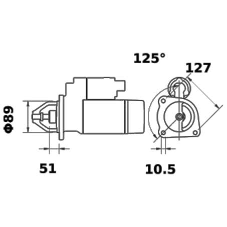 Mahle Starter Motor 24V 11 Tooth CW Part No. MS174 STARTER MOTOR MAHLE - Micks Gone Bush