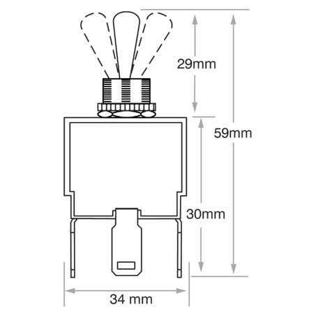 Narva Heavy Duty Toggle Switch Momentary On/off/momentary On Dpdt 25A 12V Part No. 60068BL SWITCH NARVA - Micks Gone Bush