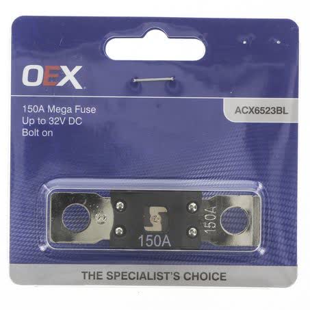 OEX Mega Fuse 150A Bolt On Single Pack 32V DC SF51 Part No. ACX6523BL FUSE OEX - Micks Gone Bush