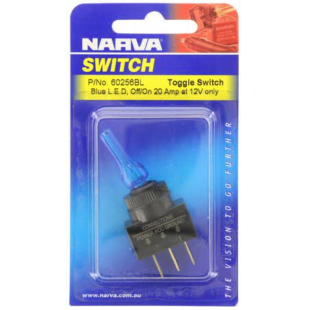 Narva Toggle Switch Off/on Spst Blue LED 20A 12V Part No. 60256BL SWITCH NARVA - Micks Gone Bush