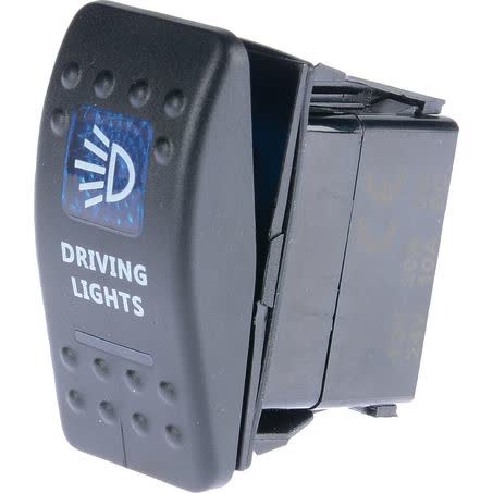 Drivetech 4X4 Rocker Driving Light Switch On-off Spst 12 Or 24V Blue Illumination DT-11008 SWITCH DRIVETECH 4X4 - Micks Gone Bush