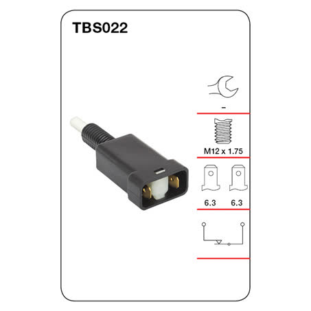 Tridon Stop Light Switch M12 X 1.75 Normally Closed TBS022 SWITCH TRIDON - Micks Gone Bush