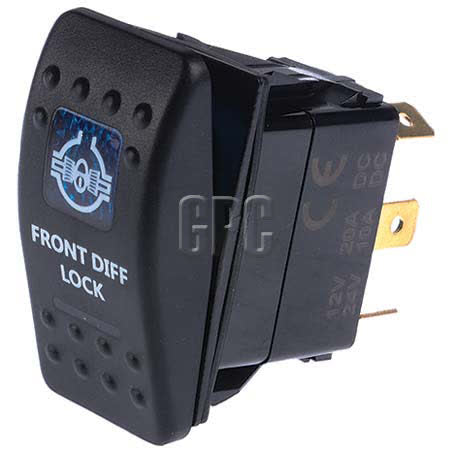 Thunder Rocker Switch On/off Spst 12 Or 24V Blue Illuminated 20A TDR11022 SWITCH THUNDER - Micks Gone Bush
