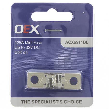 OEX Midi Fuse 125A Bolt On Single Pack ACX6511BL FUSE OEX - Micks Gone Bush
