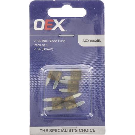 OEX Mini Blade Fuse 7.5A Brown Pack Of 5 - ACX1652BL FUSE OEX - Micks Gone Bush