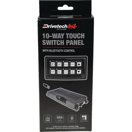 Drivetech 4X4 10-WAY Touch Switch Panel With Bluetooth Control DT-SWP10 SWITCH ACCESSORIES DRIVETECH 4X4 - Micks Gone Bush
